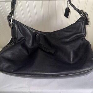 Coach | Bags | Coach F564 Black Pebbled Leather Hobo Duffle